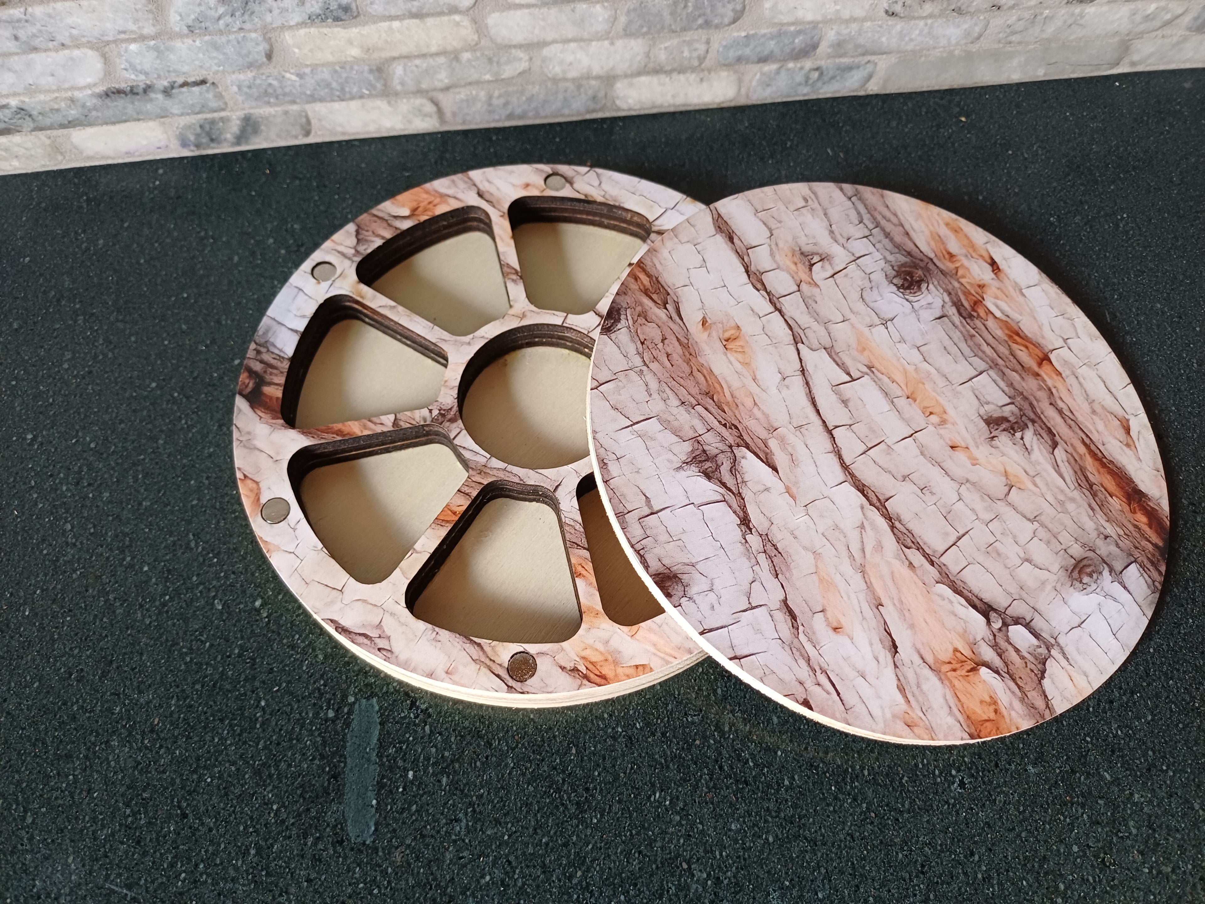 bead storage box - tree bark