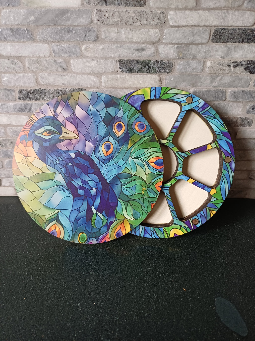bead storage box - peacock 2