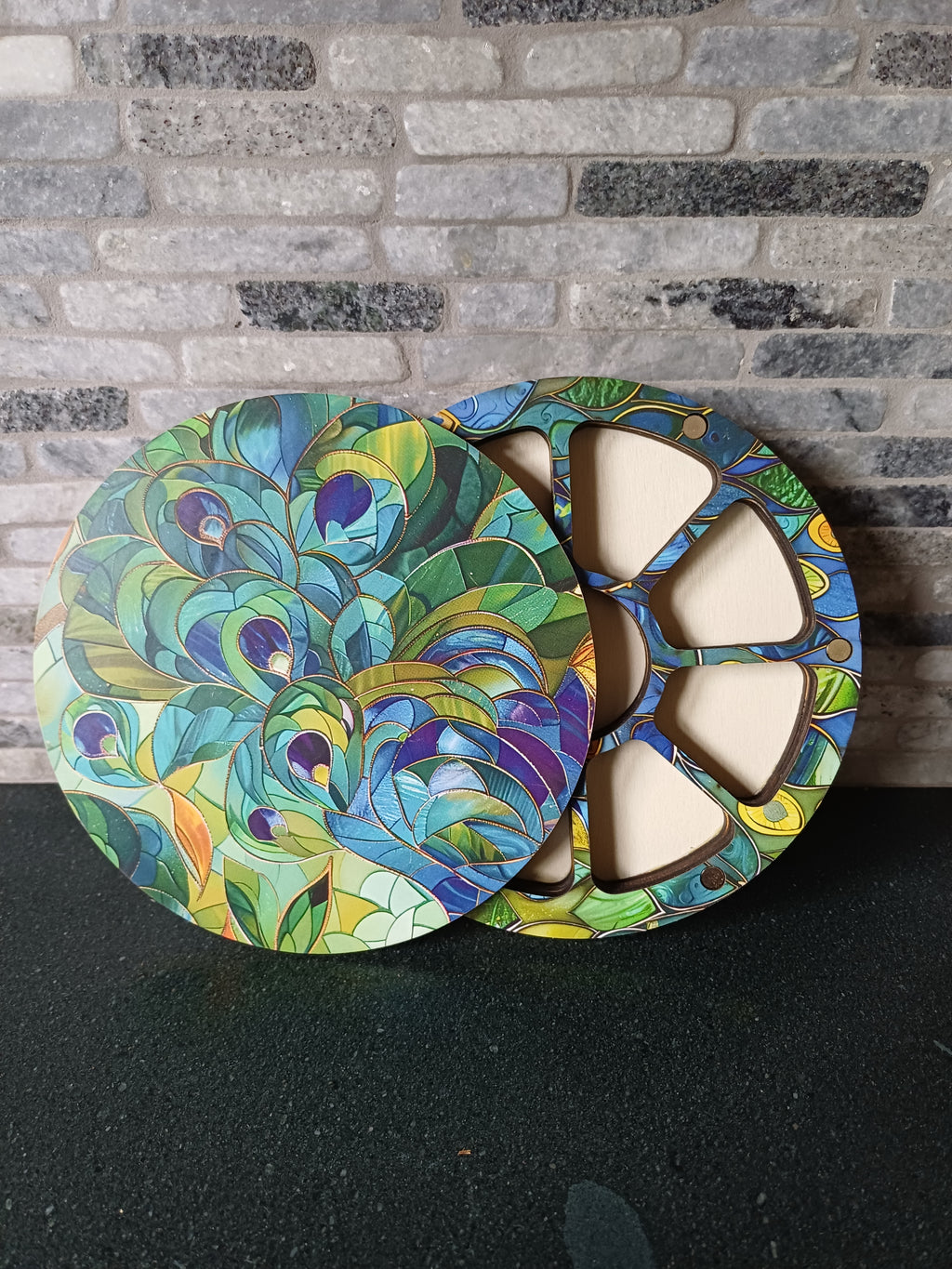 bead storage box - peacock